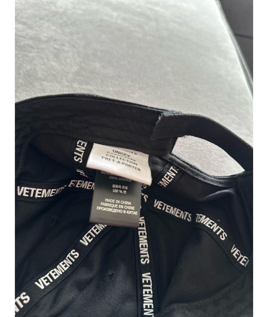 VETEMENTS Черная хлопковая кепка/бейсболка, фото 6