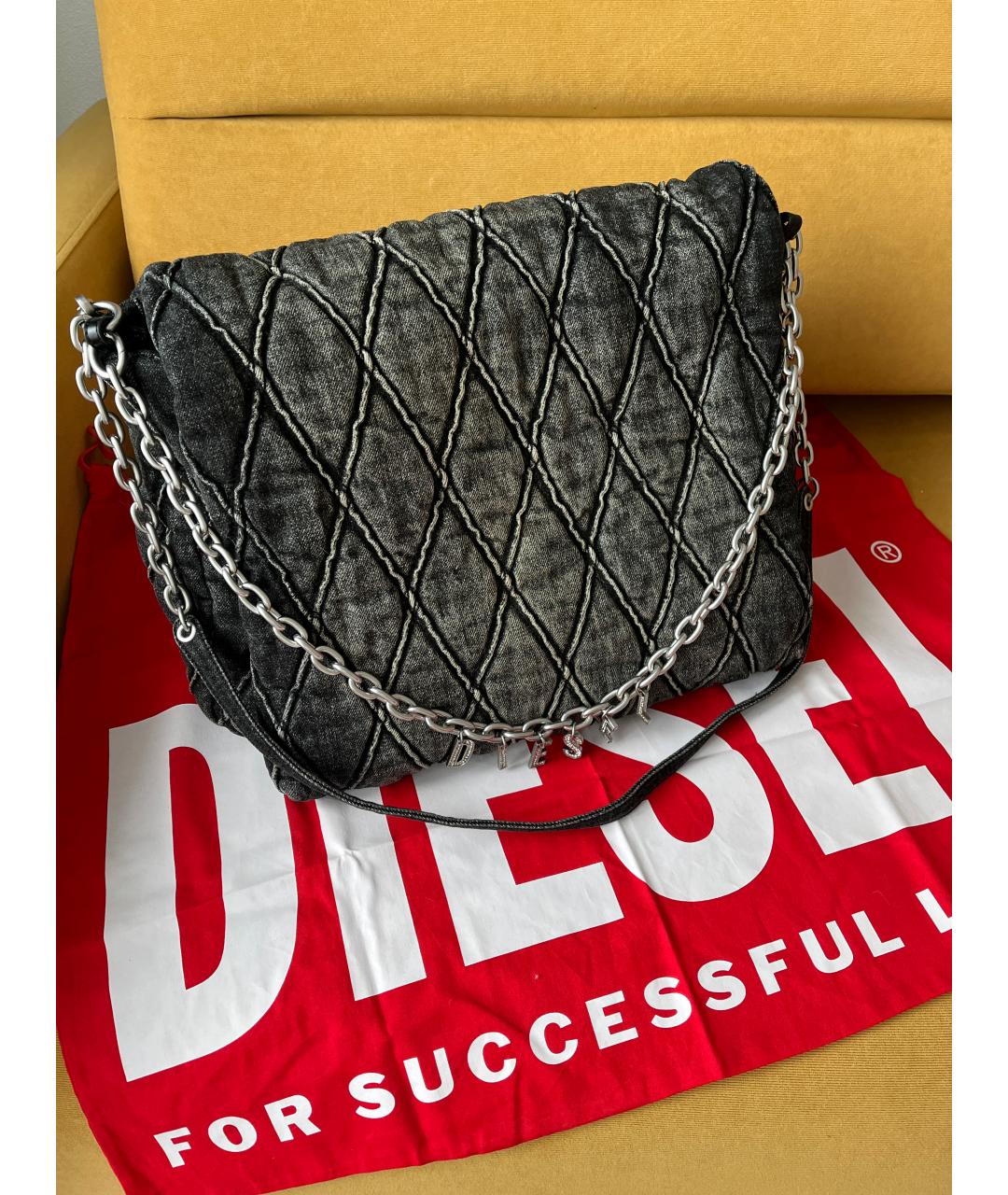 DIESEL Серая деним сумка через плечо, фото 5