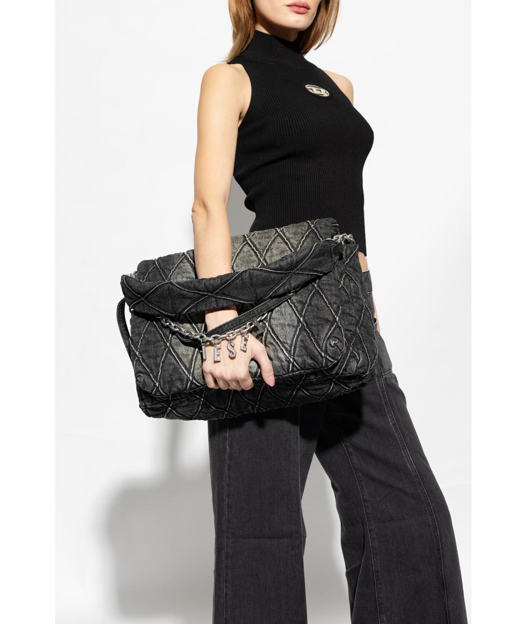 DIESEL Серая деним сумка через плечо, фото 4