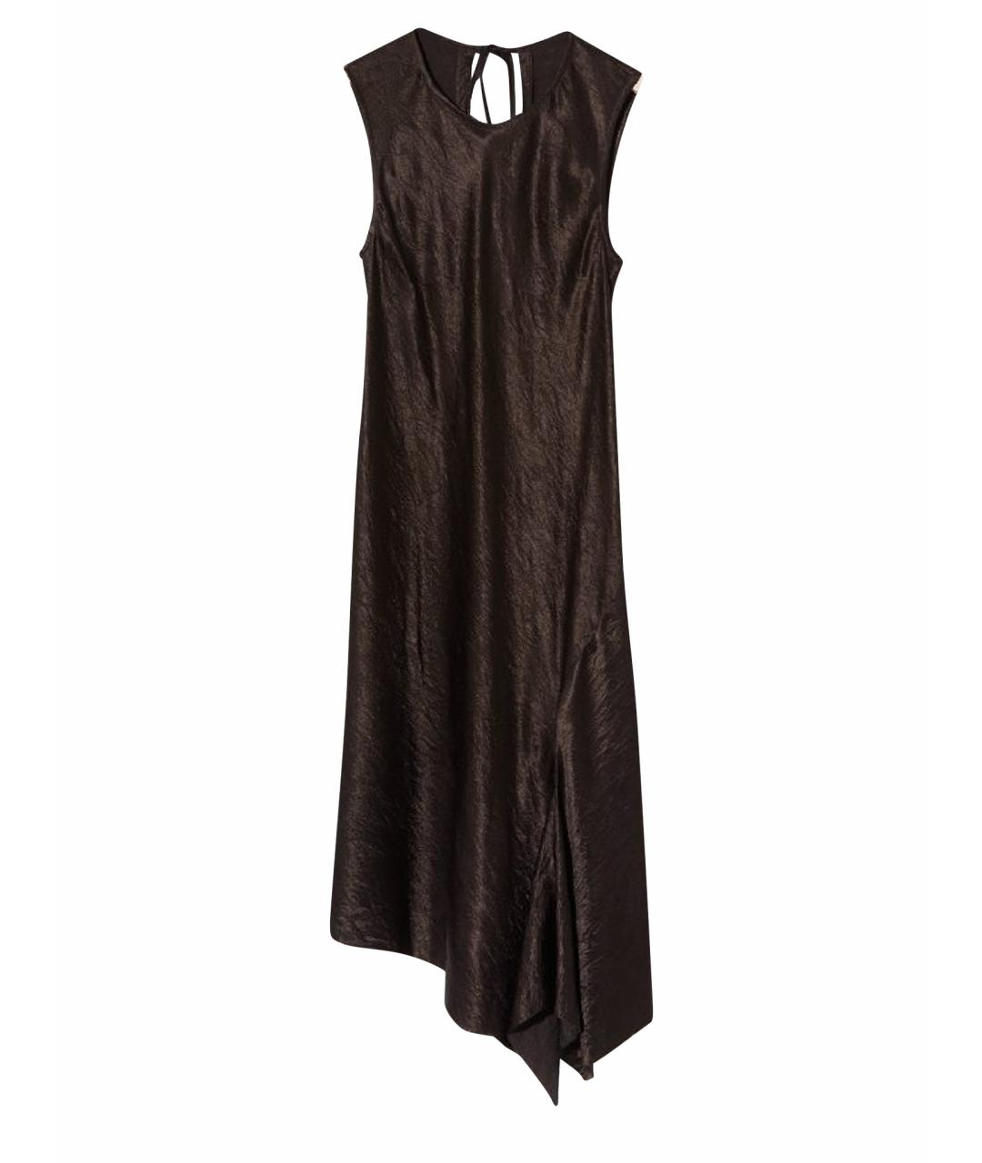 ANN DEMEULEMEESTER Коричневое шелковое повседневное платье, фото 1
