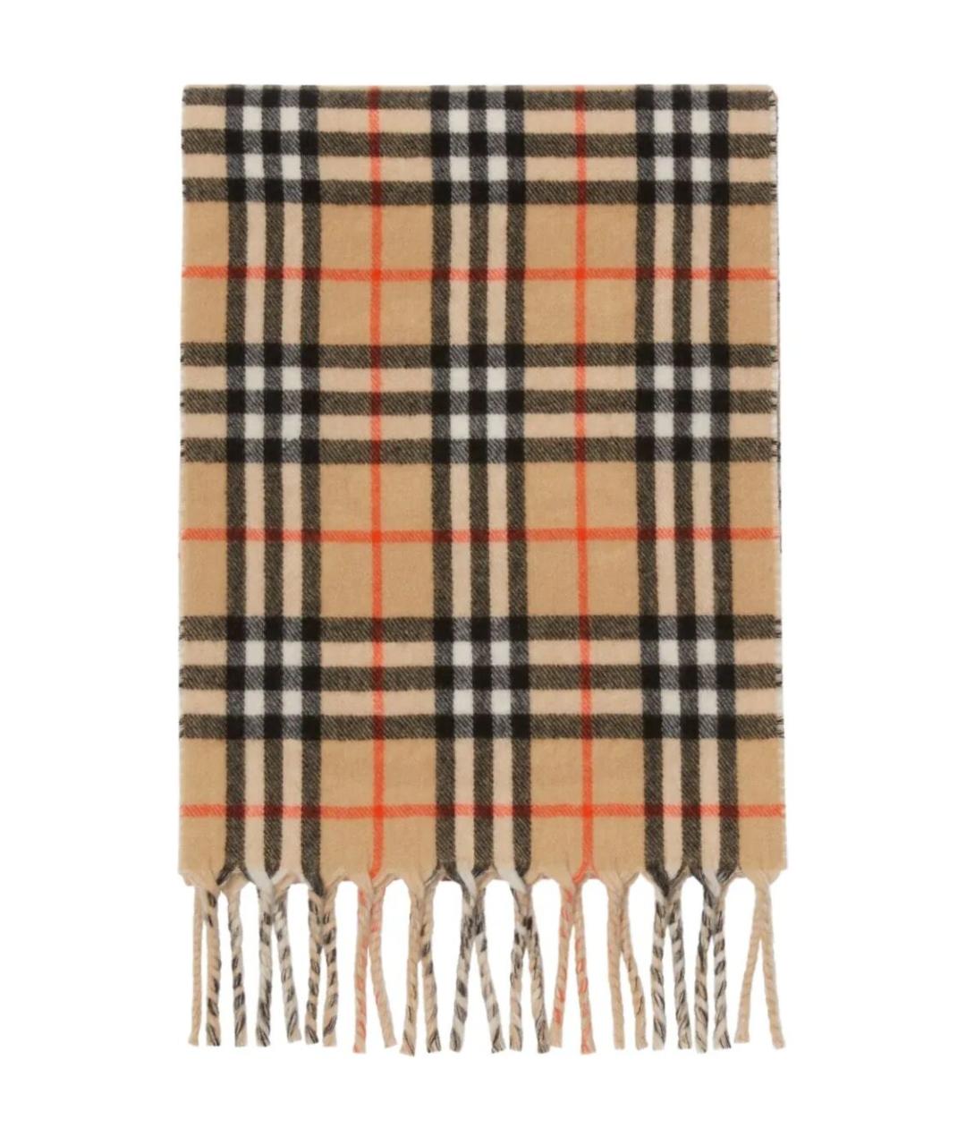 BURBERRY Бежевый кашемировый шарф, фото 2