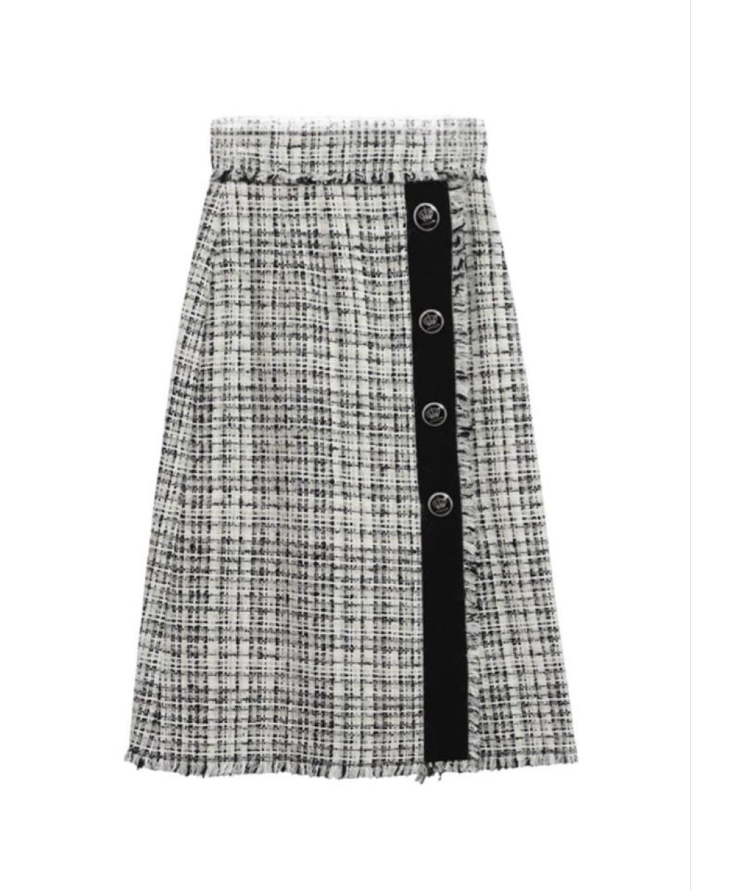 DOLCE&GABBANA Черная шерстяная юбка макси, фото 1