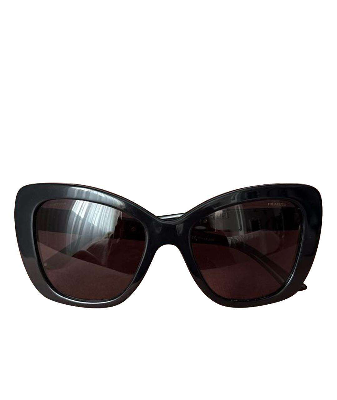VERSACE Черные пластиковые солнцезащитные очки, фото 1