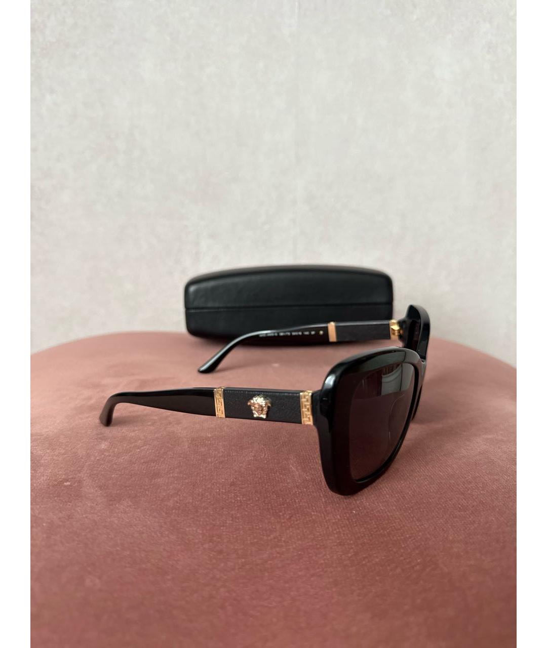 VERSACE Черные пластиковые солнцезащитные очки, фото 2