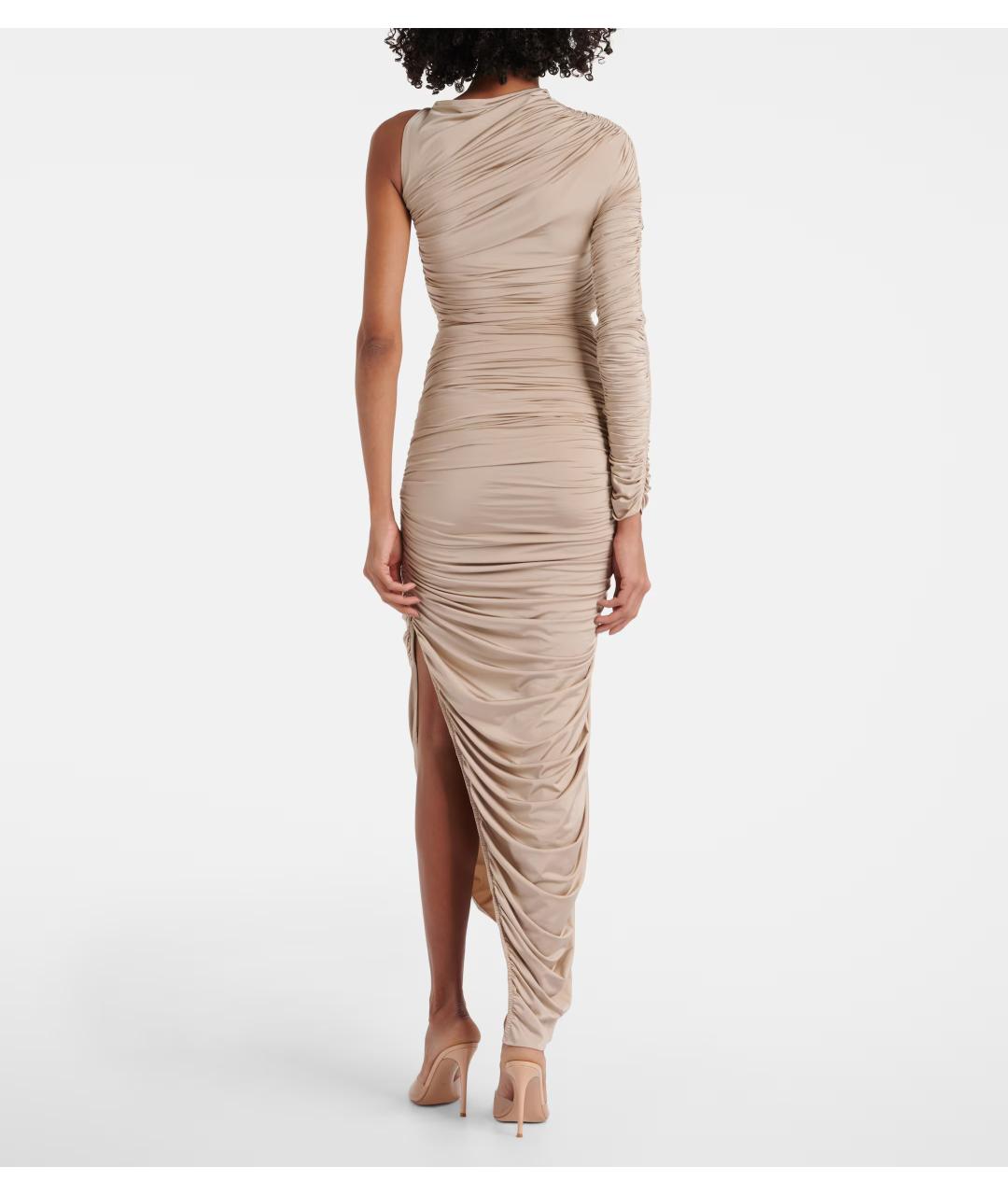 MUGLER Бежевое коктейльное платье, фото 6