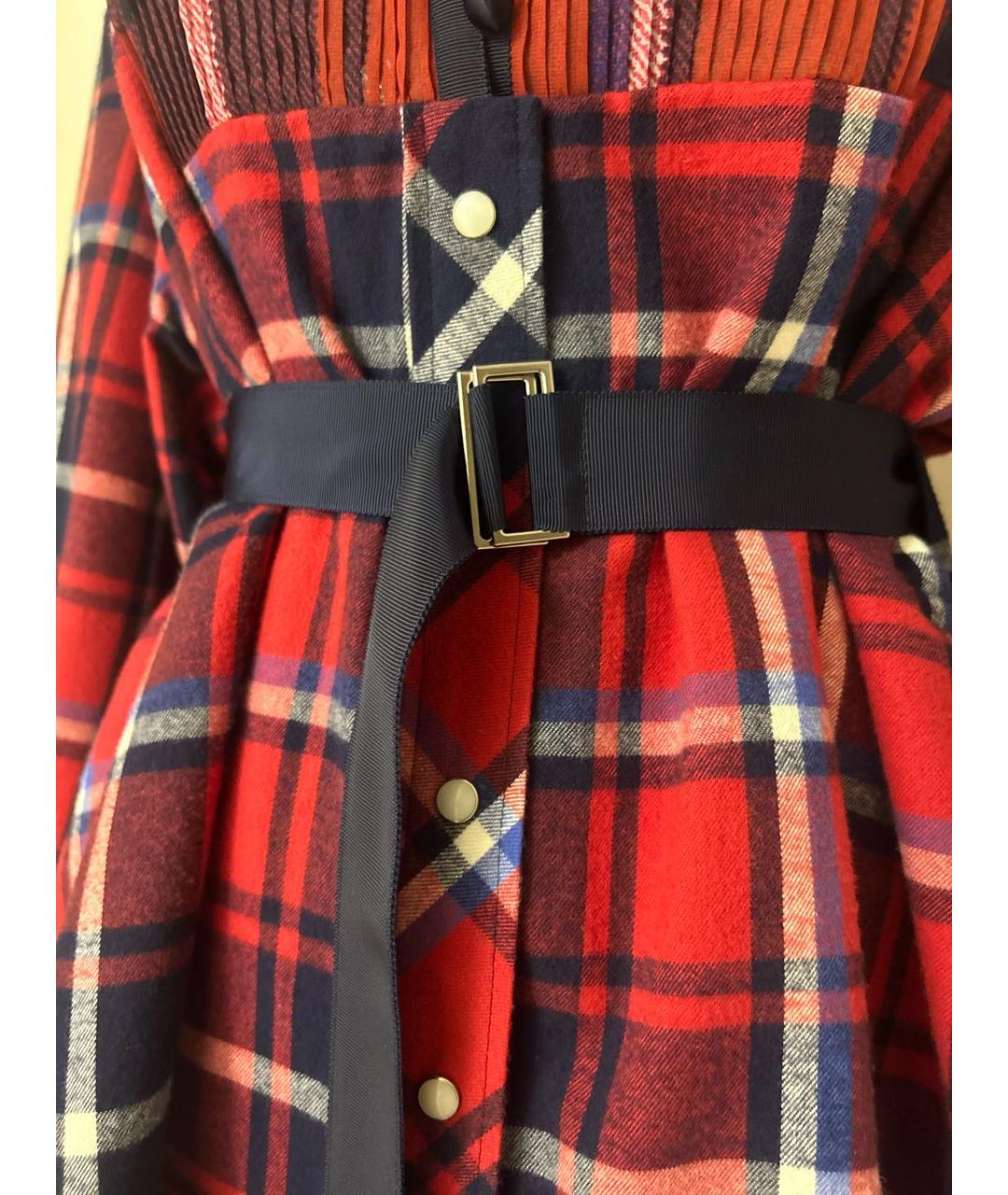 SACAI Красное хлопковое платье, фото 6
