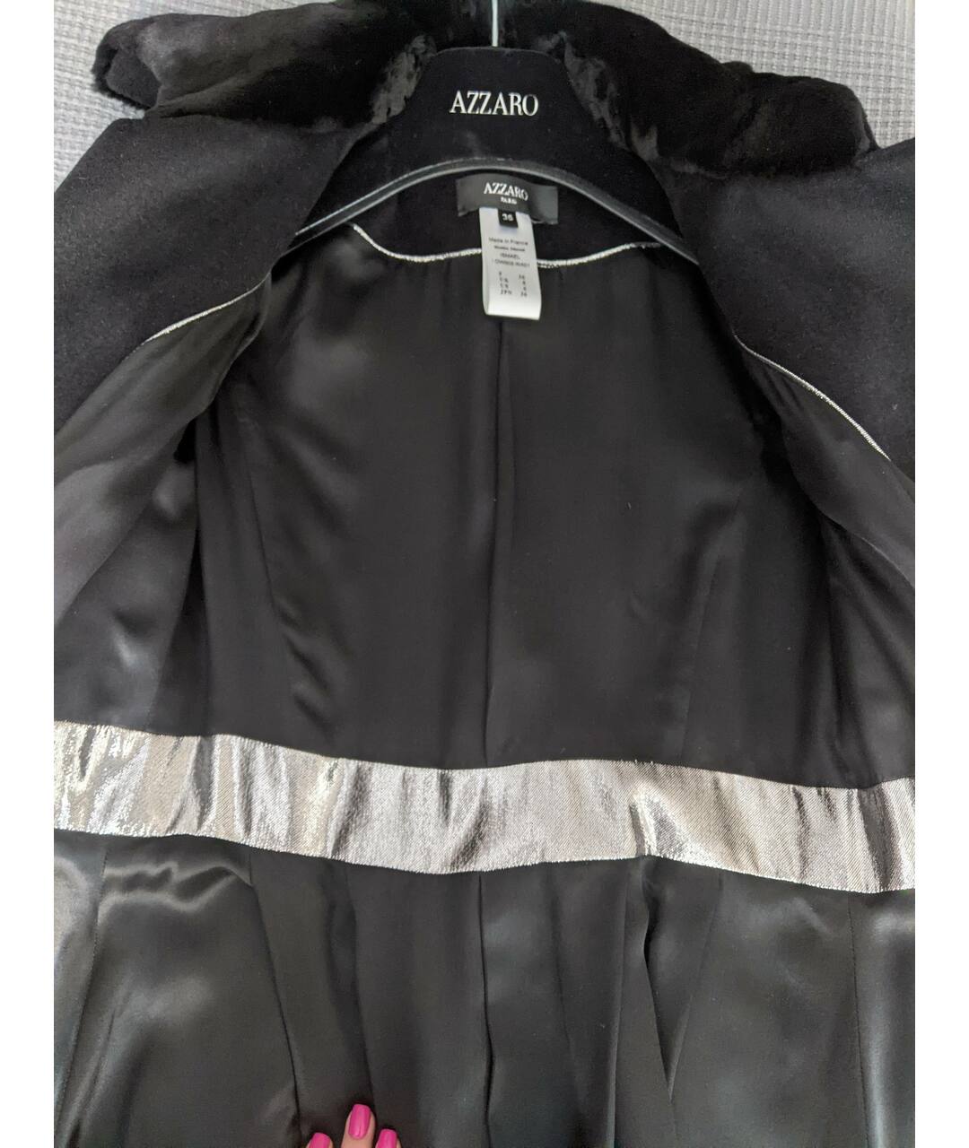 AZZARO Антрацитовое шерстяное пальто, фото 5
