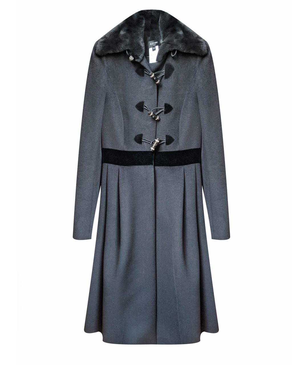AZZARO Антрацитовое шерстяное пальто, фото 1