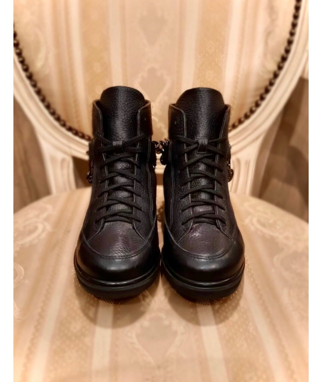 ALBERTO GOZZI Черные кожаные ботинки, фото 2