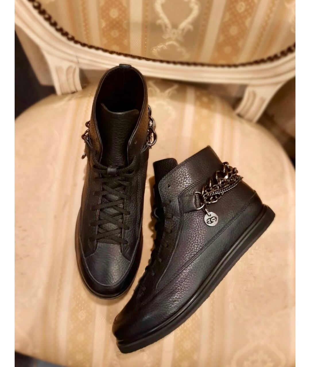 ALBERTO GOZZI Черные кожаные ботинки, фото 5