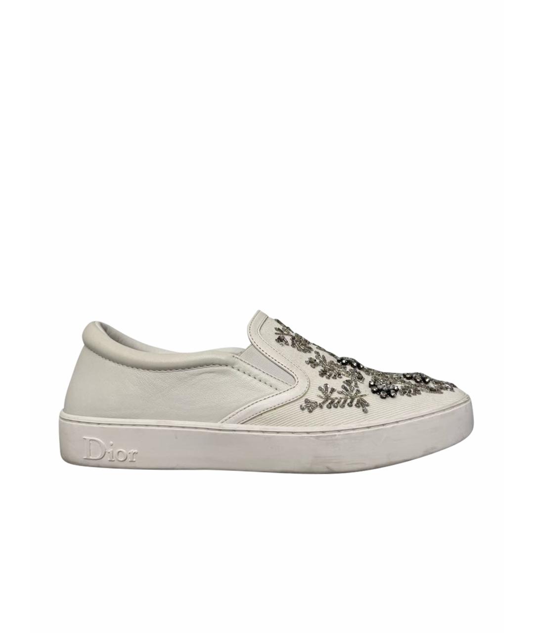 CHRISTIAN DIOR Белые кожаные кеды, фото 1