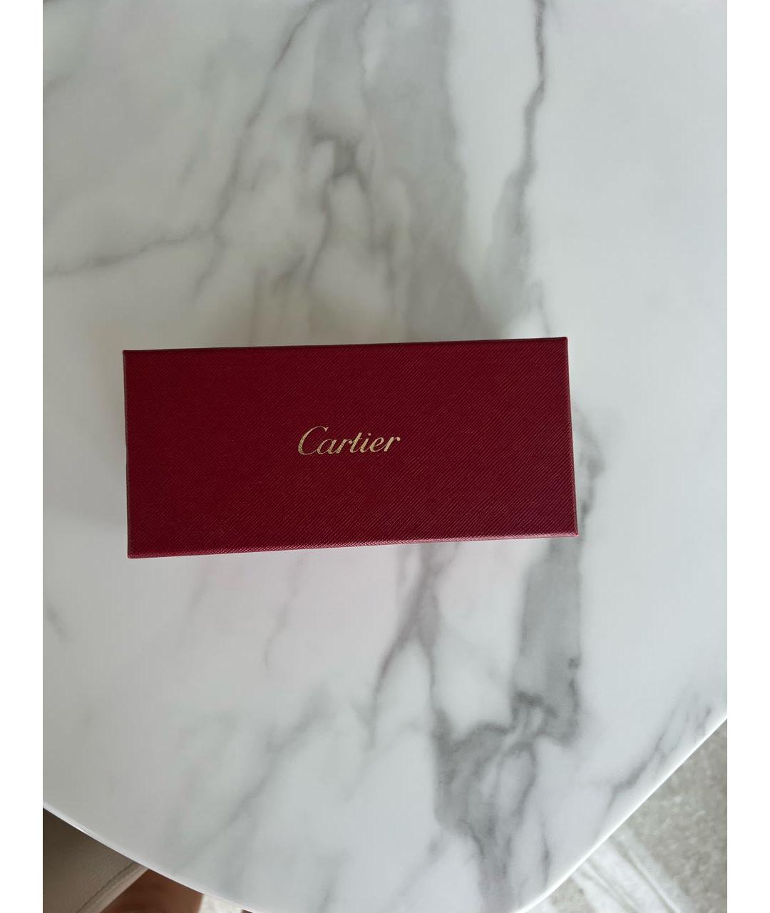 CARTIER Коричневые металлические солнцезащитные очки, фото 5