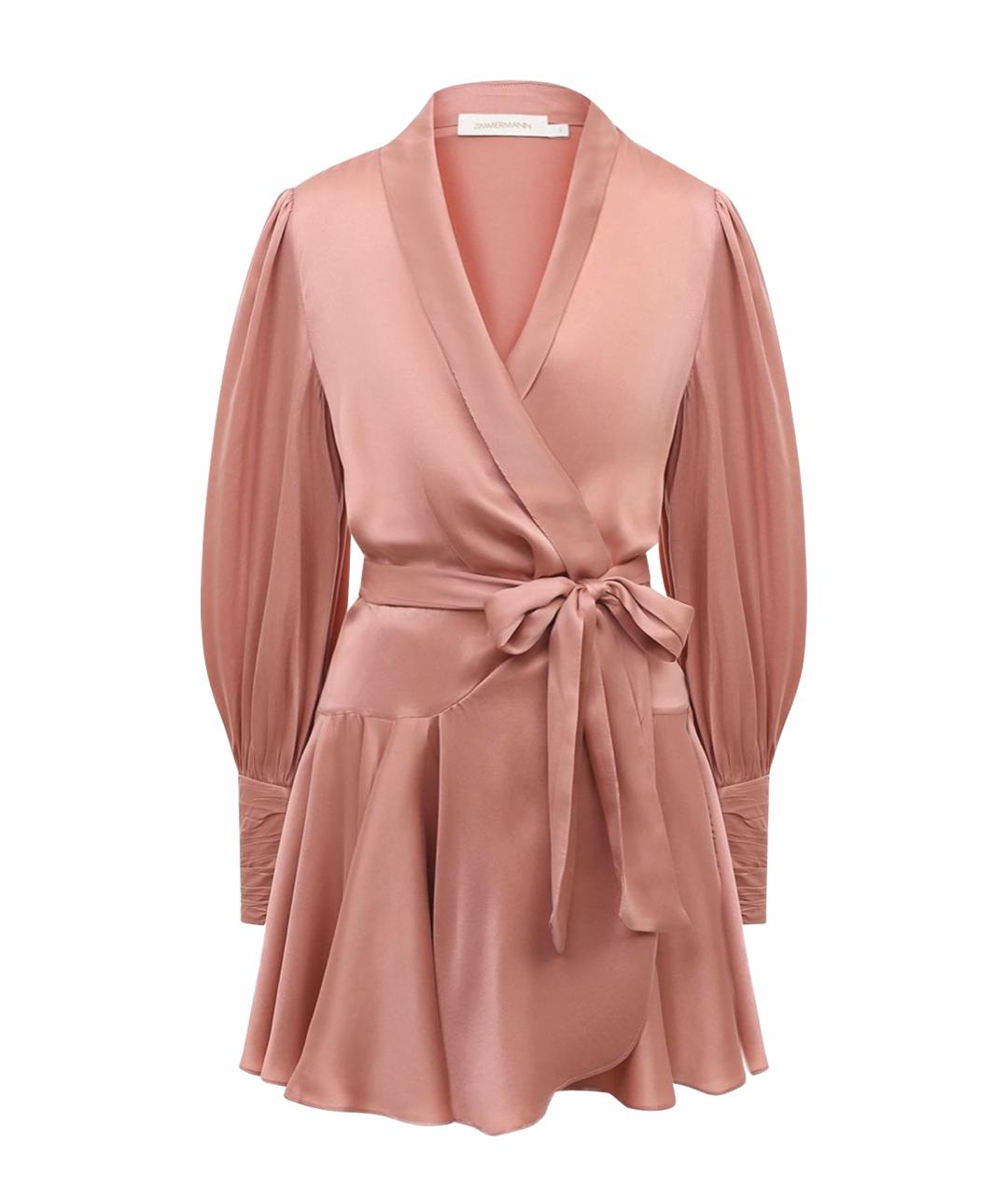 ZIMMERMANN Розовое шелковое платье, фото 1