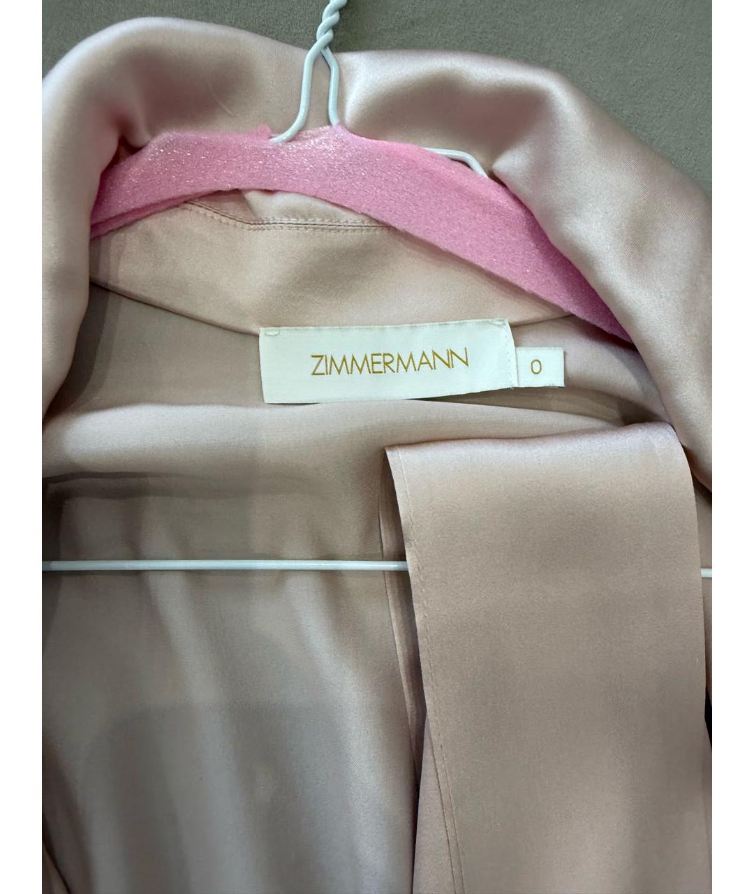 ZIMMERMANN Розовое шелковое платье, фото 3