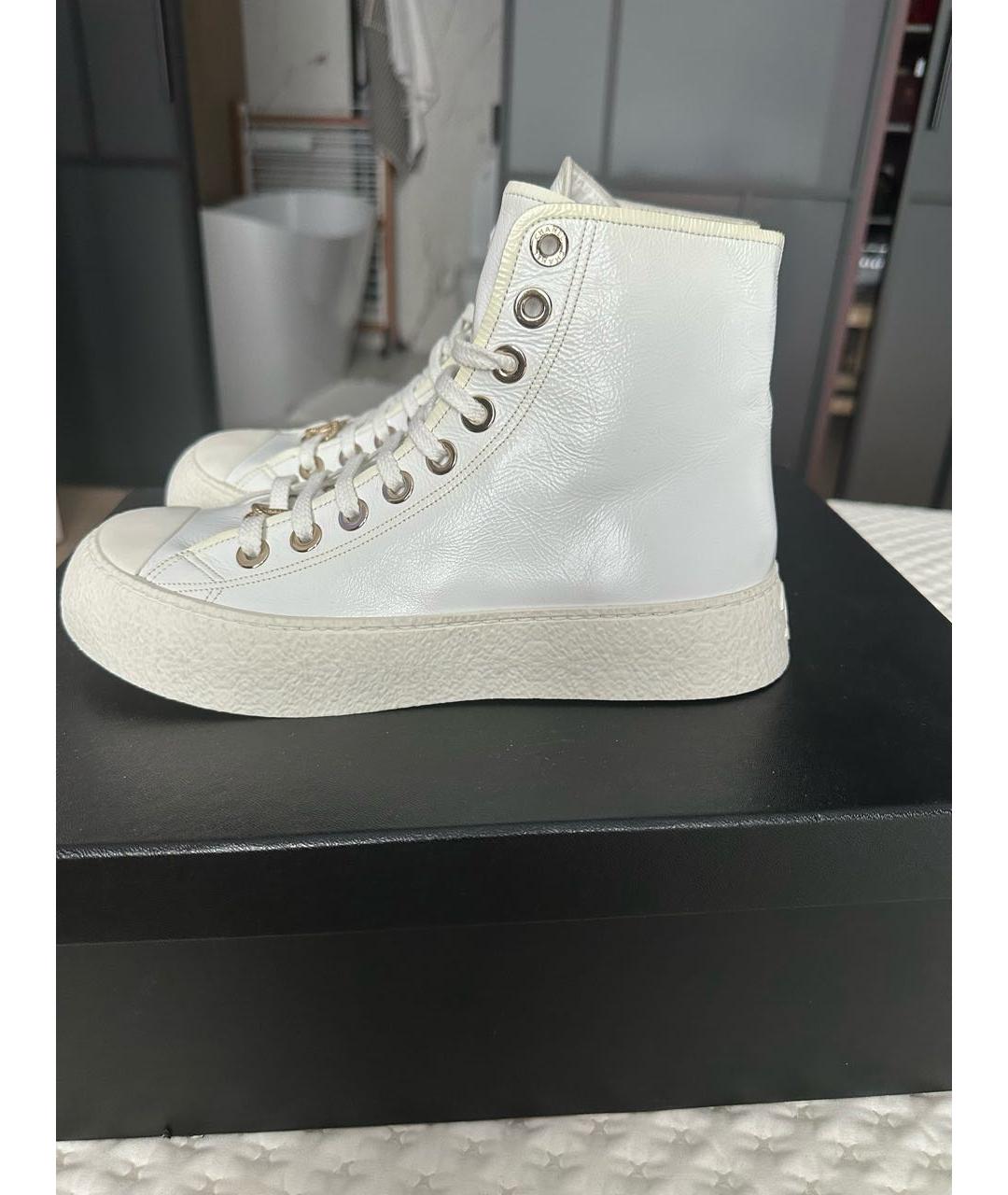CHANEL Белые кожаные кеды, фото 5