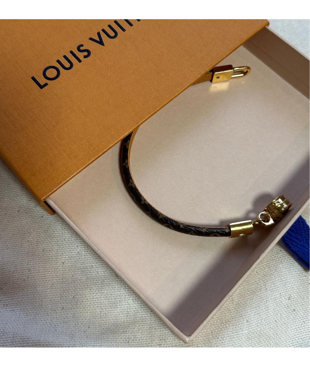 LOUIS VUITTON Коричневый латунный браслет, фото 2