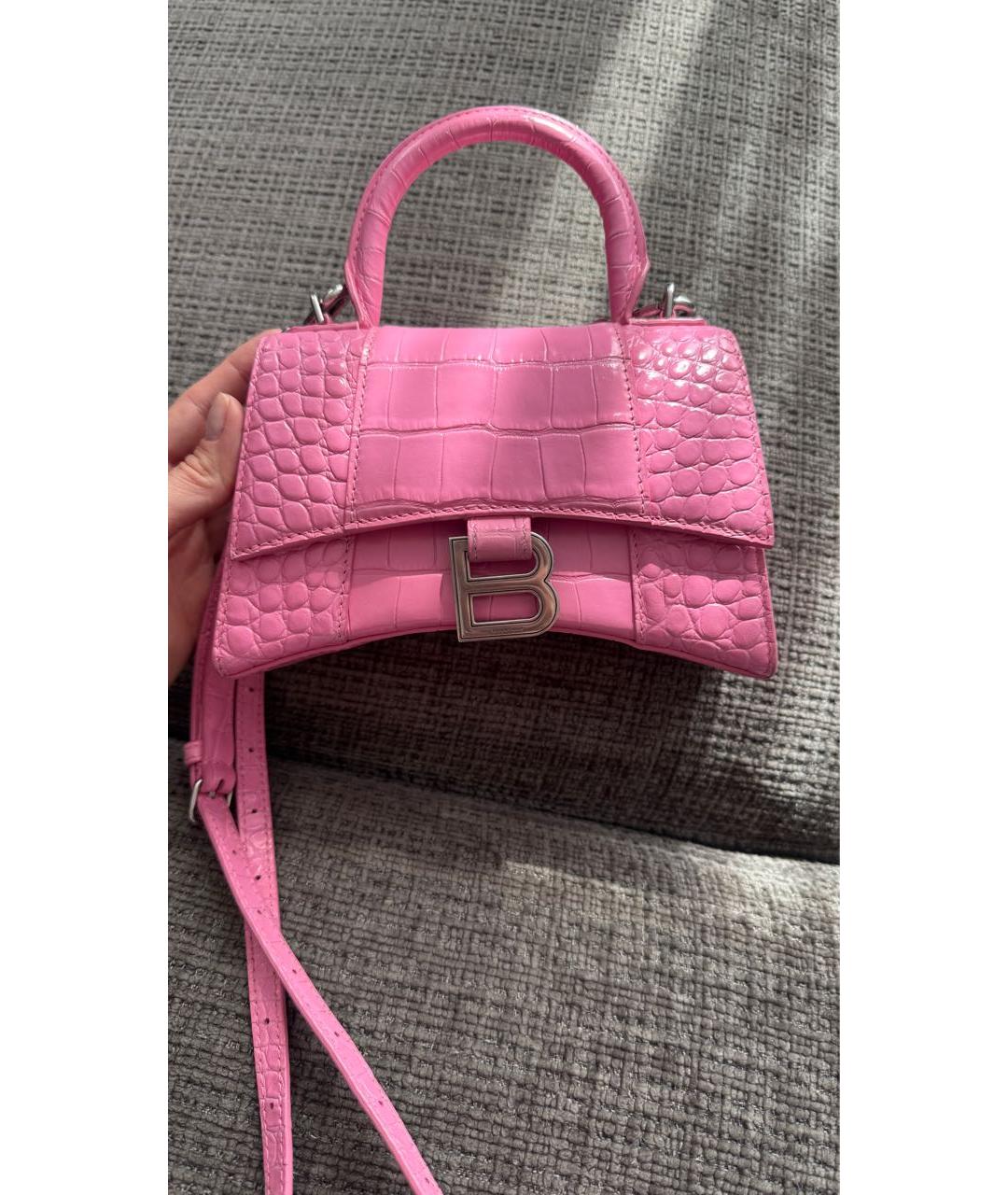 BALENCIAGA Розовая сумка с короткими ручками, фото 3