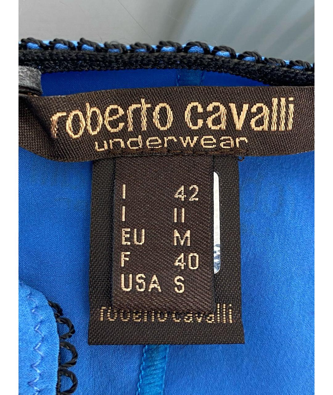 ROBERTO CAVALLI Голубая полиэстеровая майка, фото 7