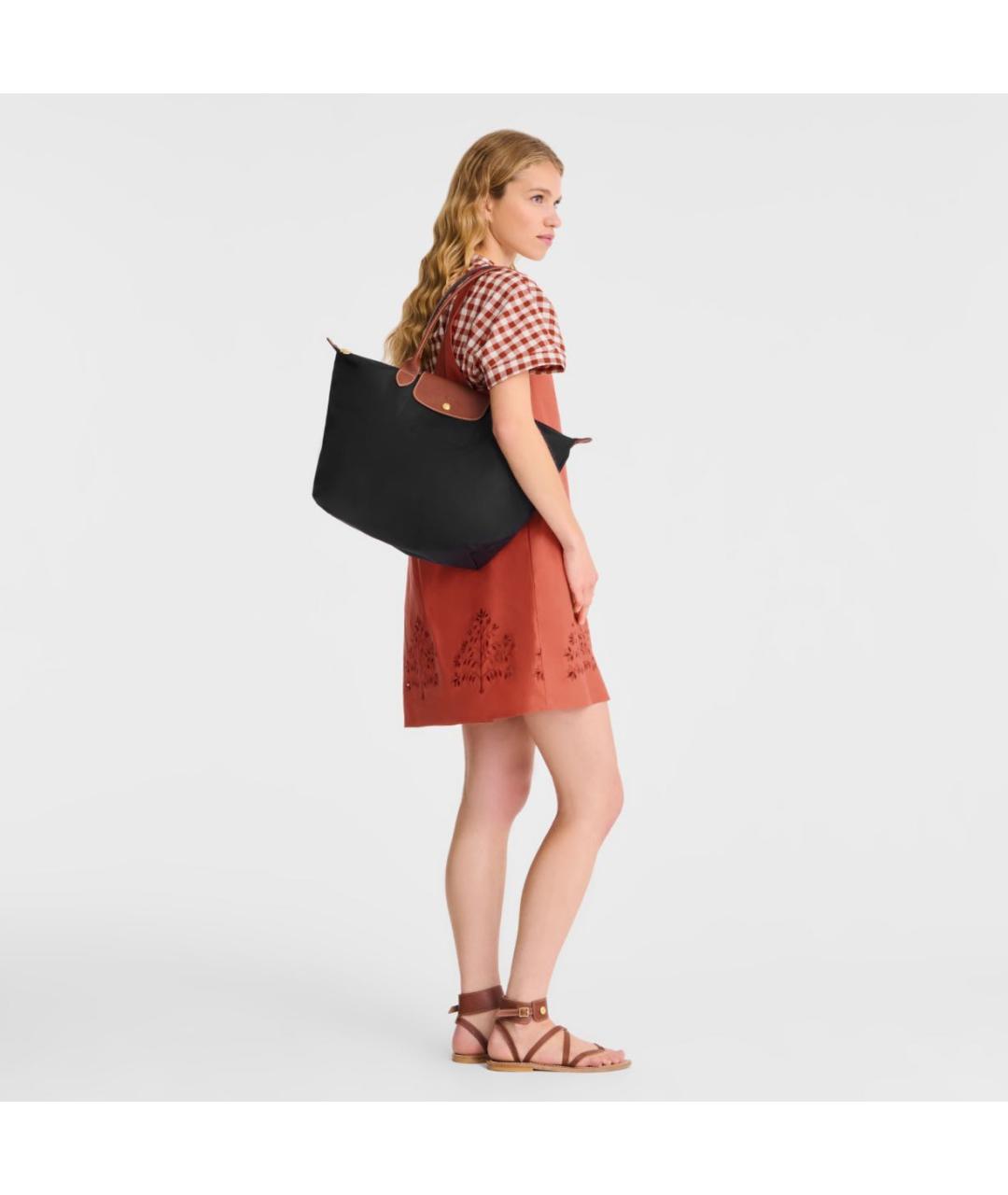 LONGCHAMP Черная синтетическая сумка тоут, фото 2