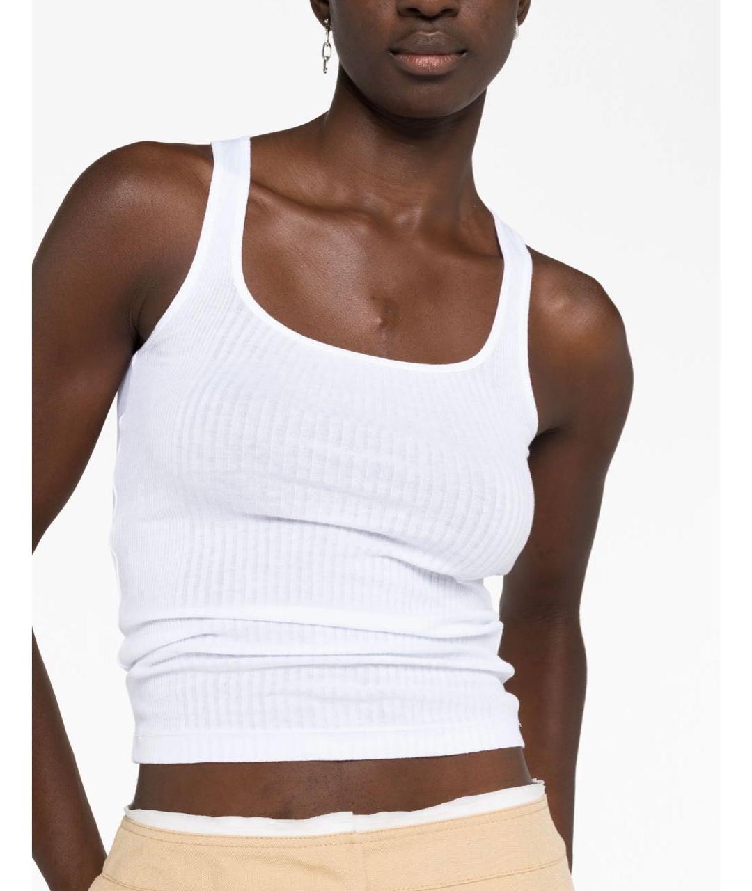 JACQUEMUS Белая хлопковая майка, фото 3