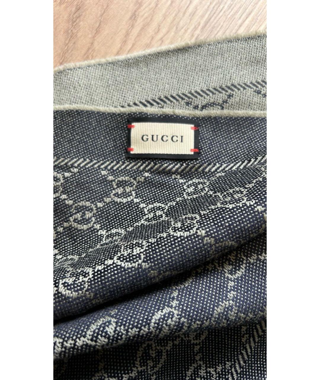GUCCI Бежевый шерстяной шарф, фото 3