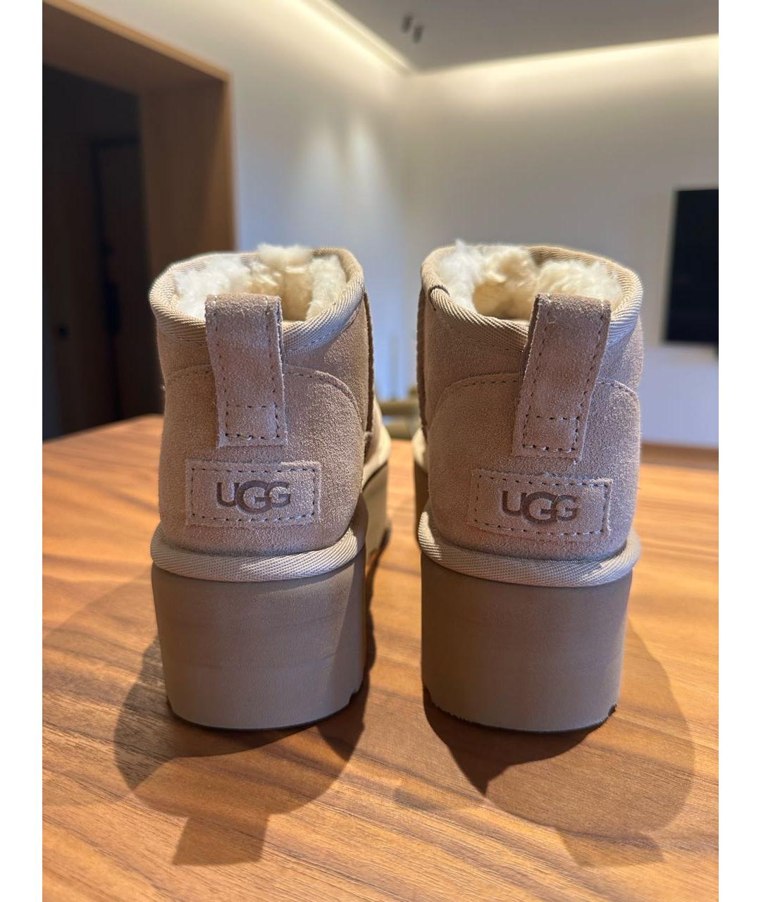 UGG AUSTRALIA Бежевые замшевые ботинки, фото 4