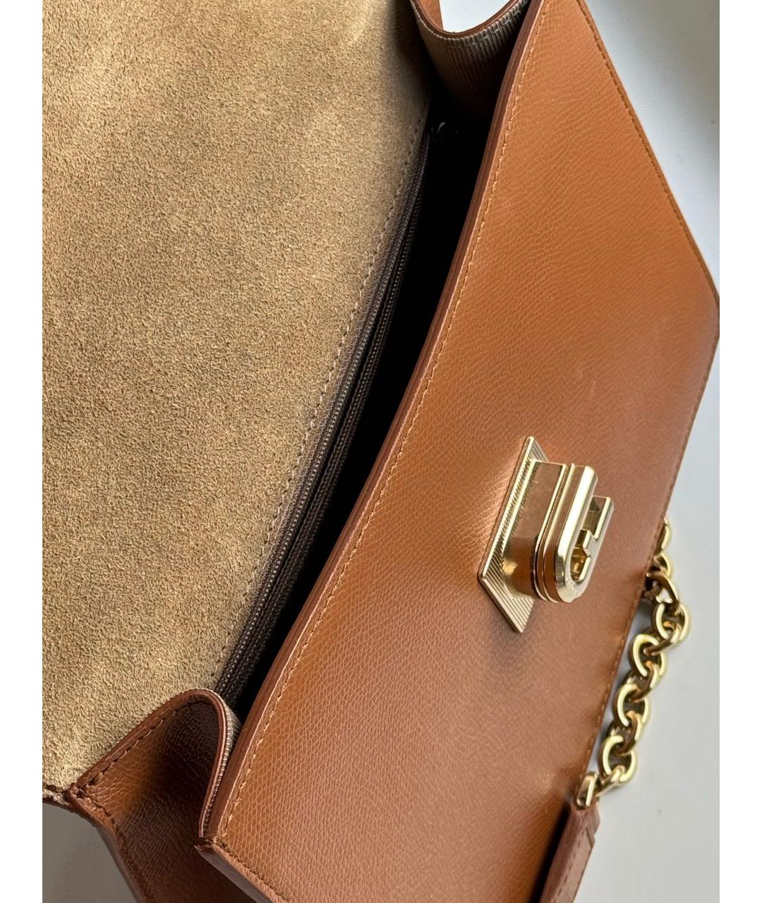 FURLA Коричневая кожаная сумка через плечо, фото 4