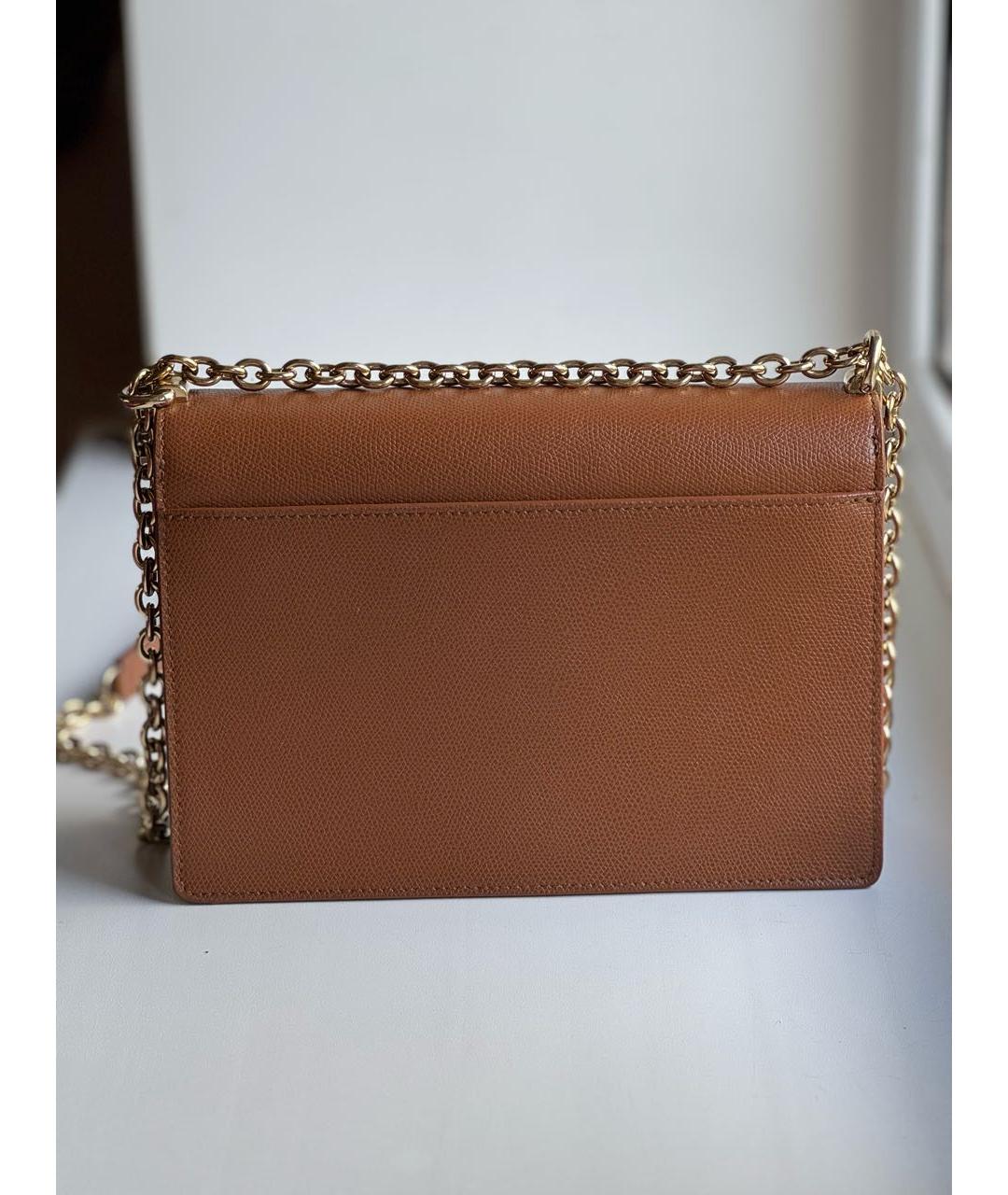 FURLA Коричневая кожаная сумка через плечо, фото 3