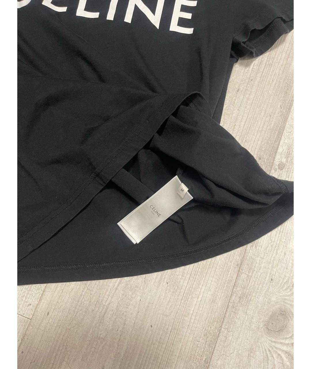 CELINE Черная футболка, фото 4