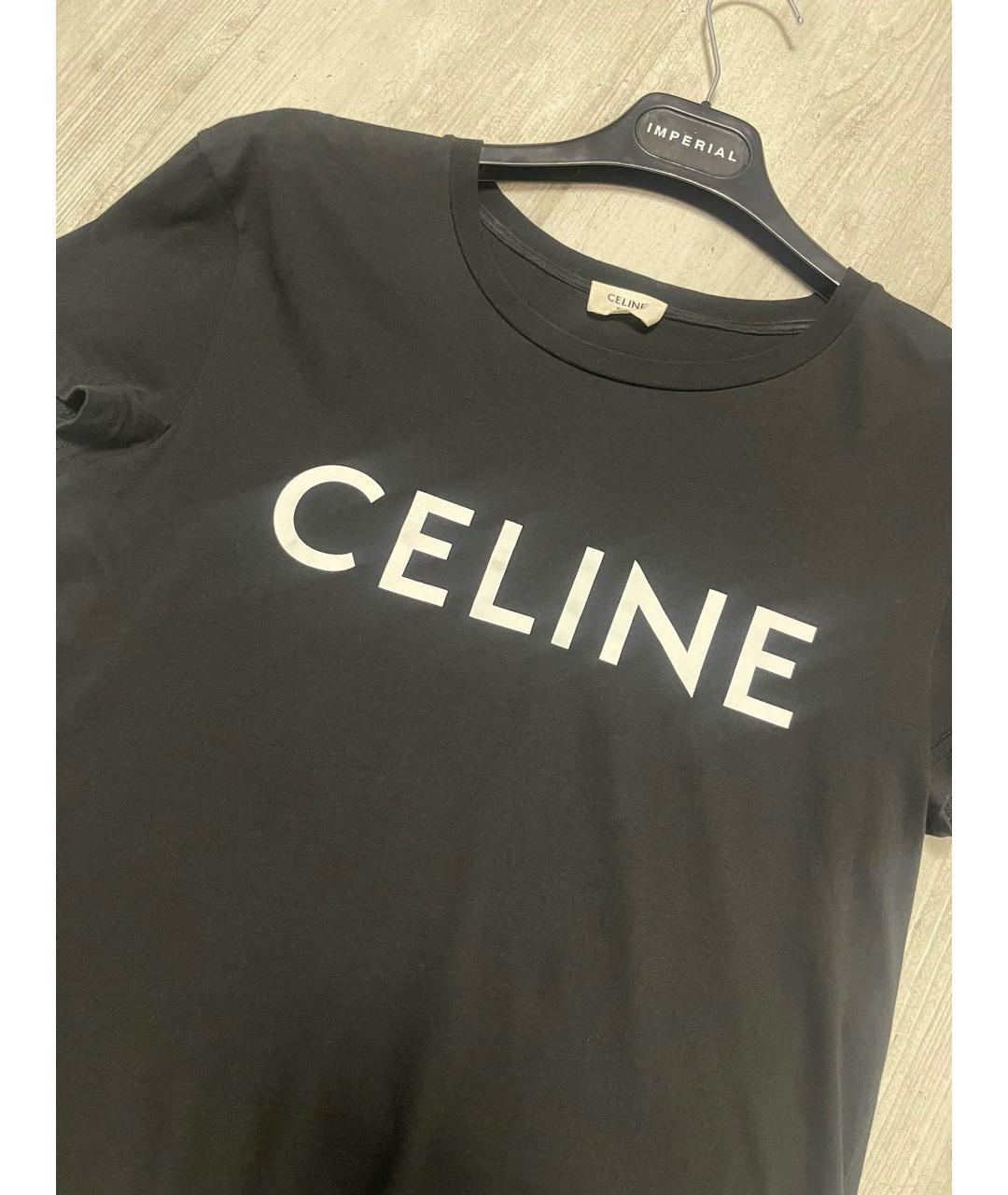 CELINE Черная футболка, фото 3
