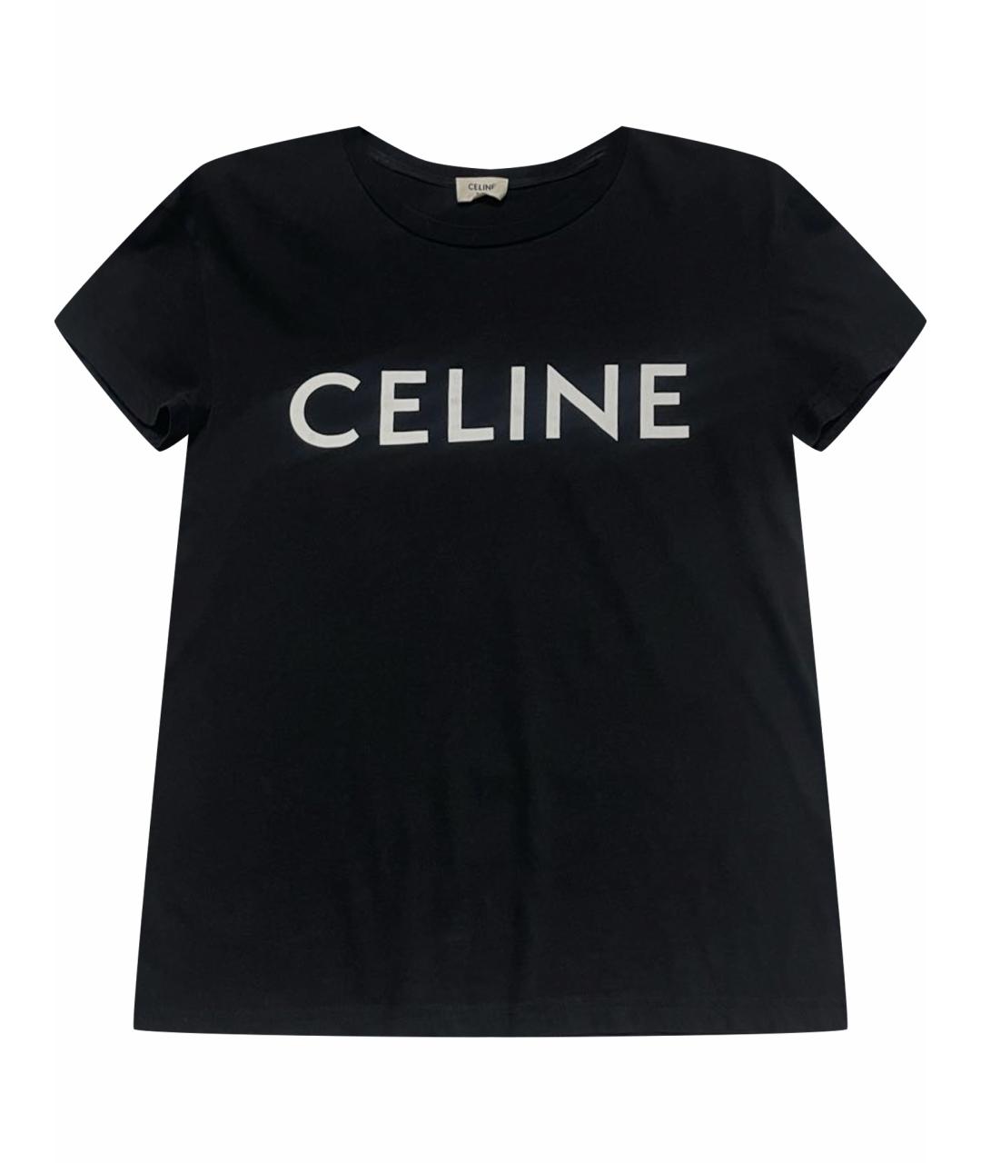 CELINE Черная футболка, фото 1