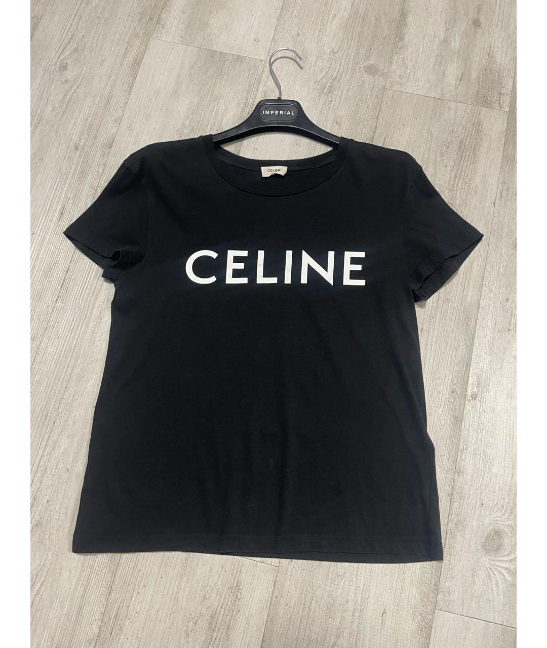CELINE Черная футболка, фото 5