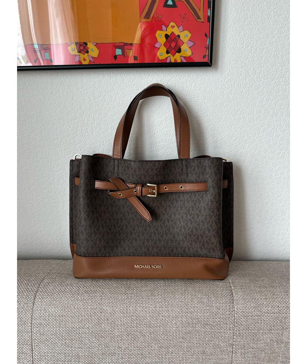 MICHAEL KORS Коричневая сумка тоут из искусственной кожи, фото 5