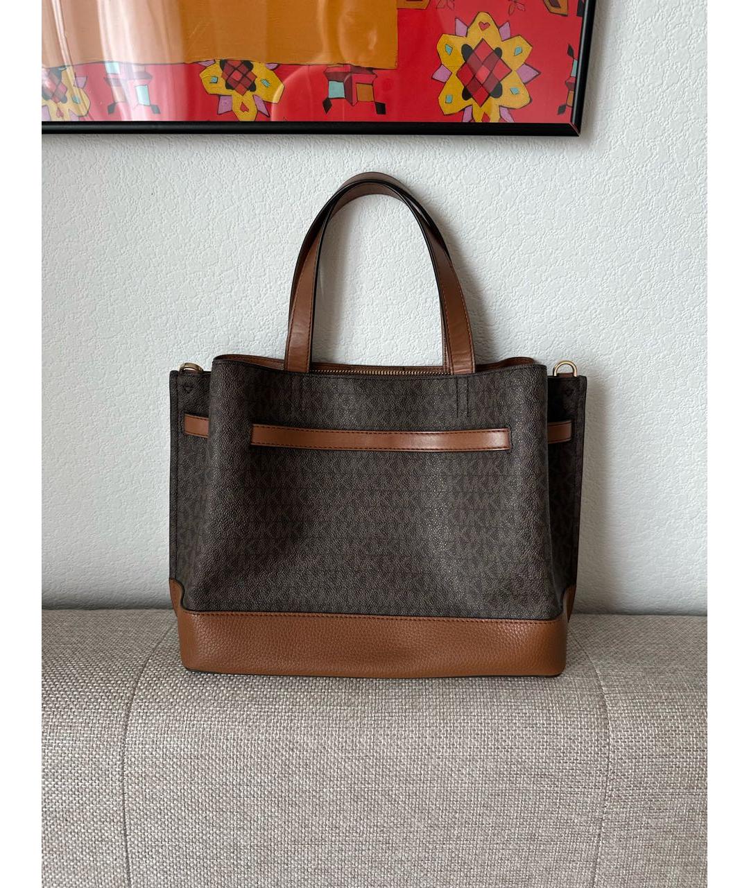 MICHAEL KORS Коричневая сумка тоут из искусственной кожи, фото 3