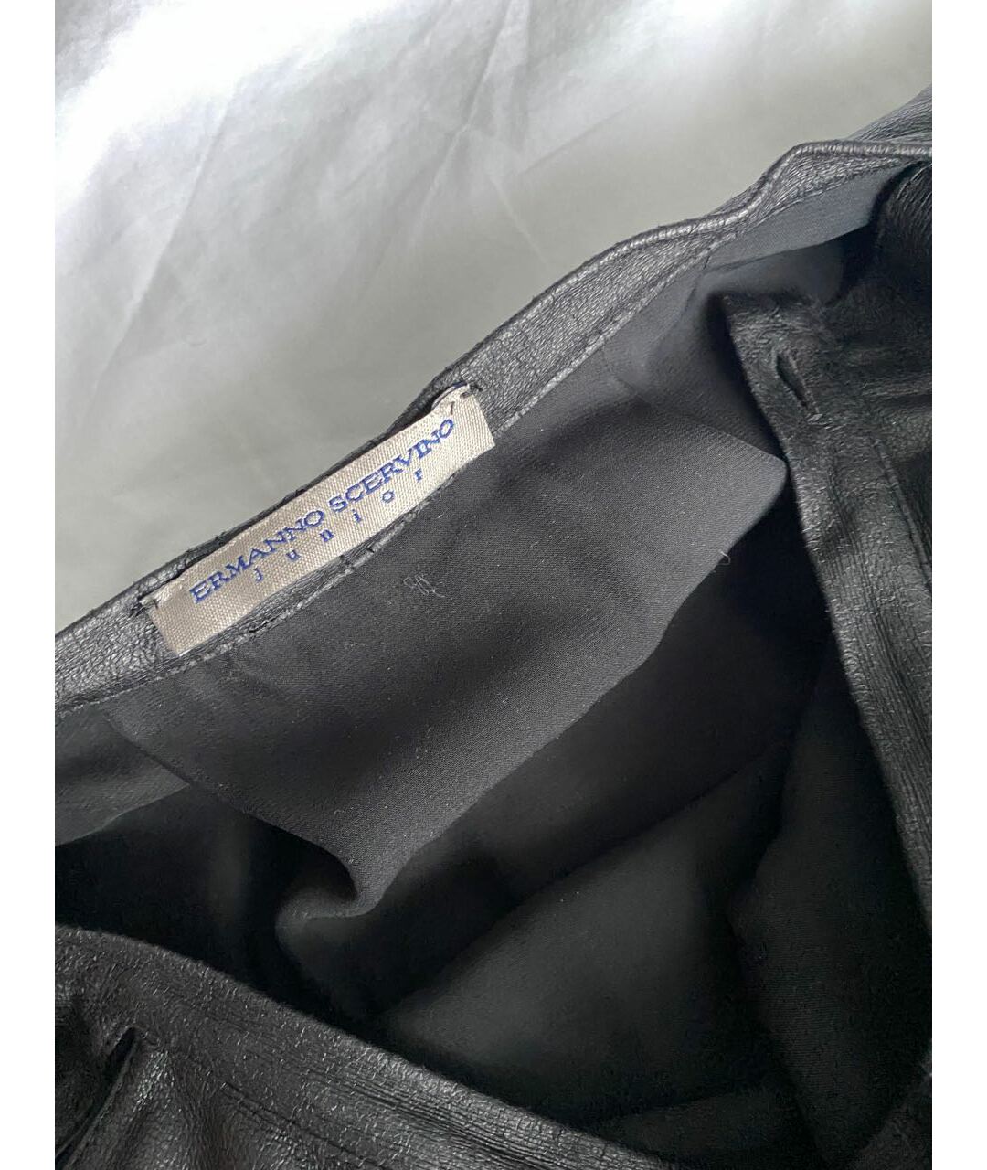 ERMANNO SCERVINO Черная кожаная юбка мини, фото 4