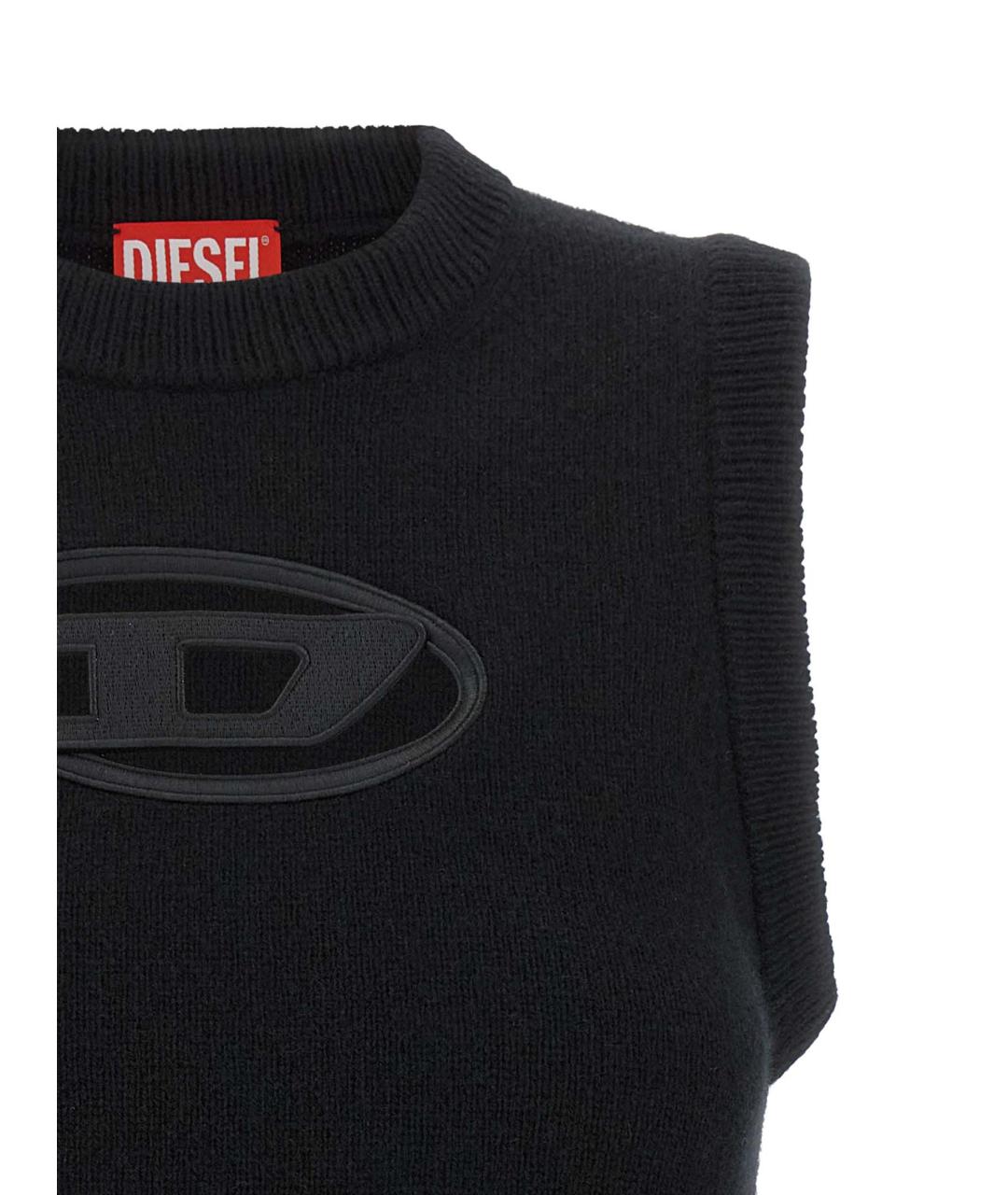 DIESEL Черная шерстяная жилетка, фото 3