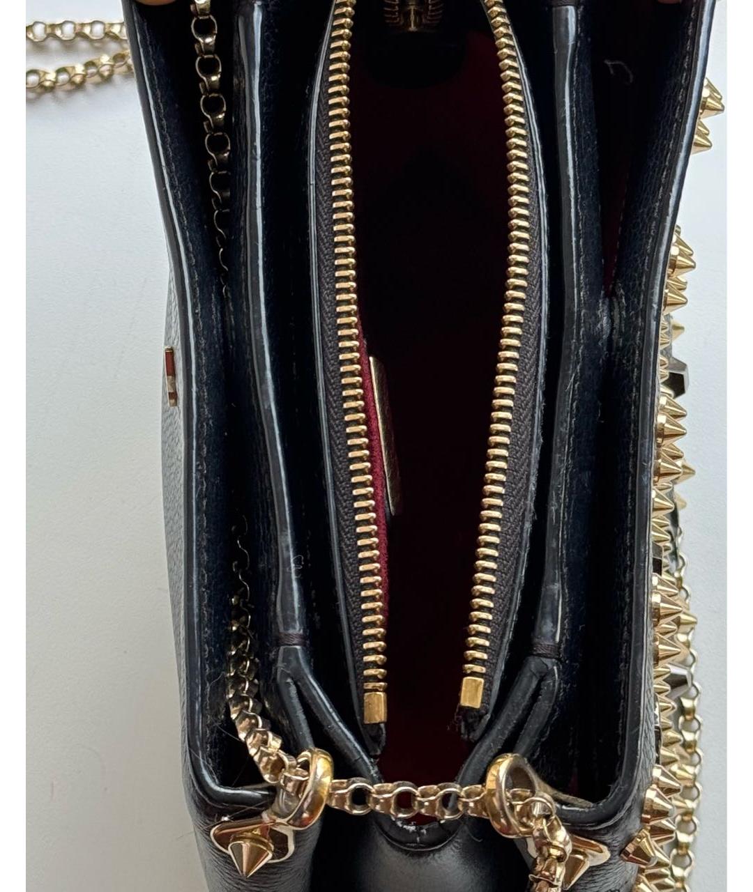 CHRISTIAN LOUBOUTIN Черная кожаная сумка через плечо, фото 5