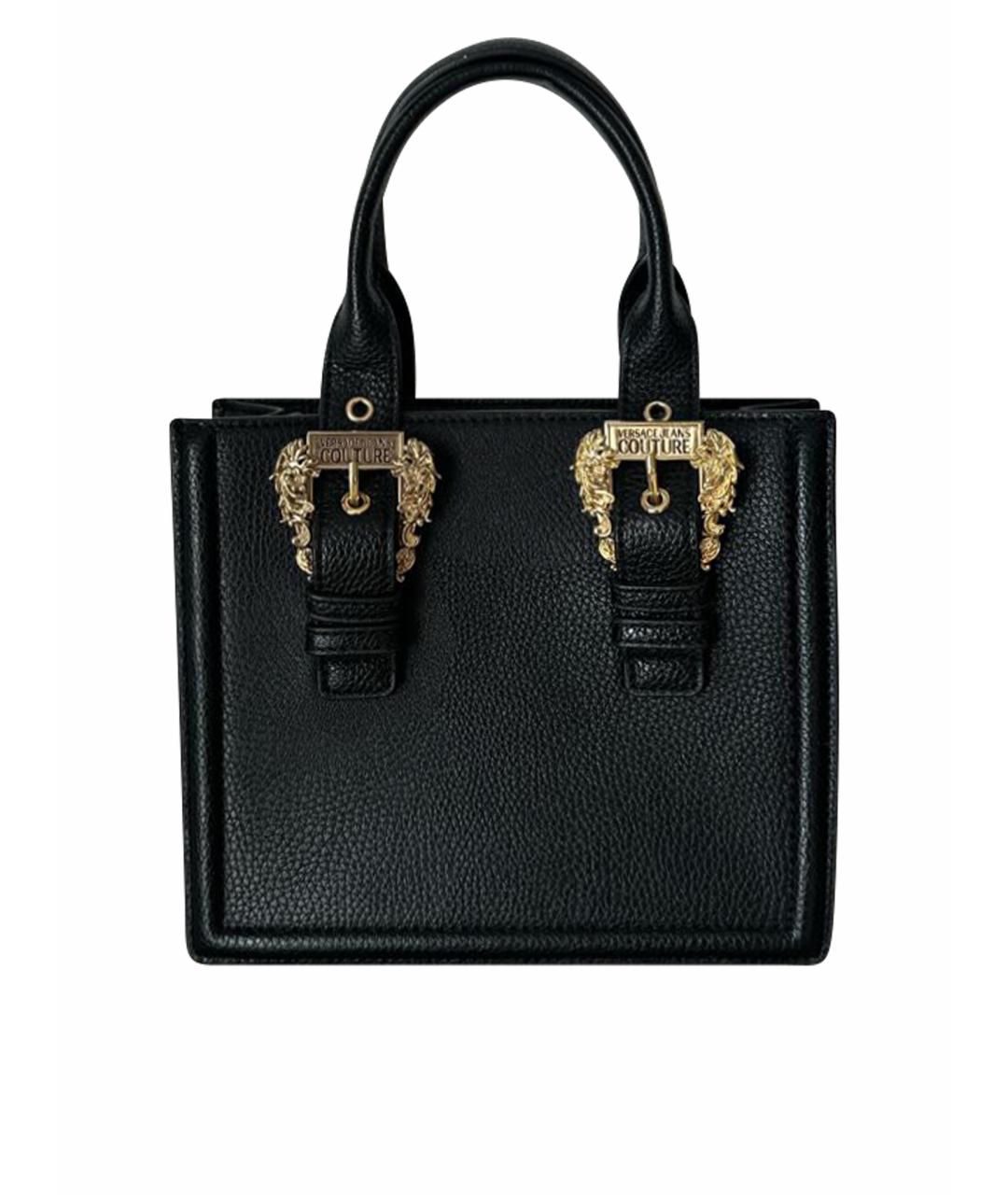 VERSACE JEANS COUTURE Черная сумка с короткими ручками из искусственной кожи, фото 1