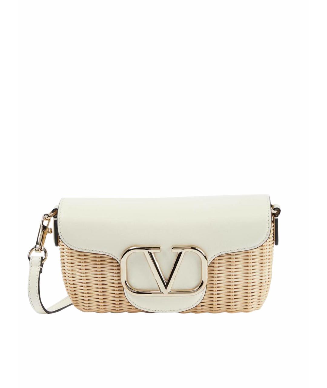 VALENTINO Бежевая пелетеная сумка через плечо, фото 1