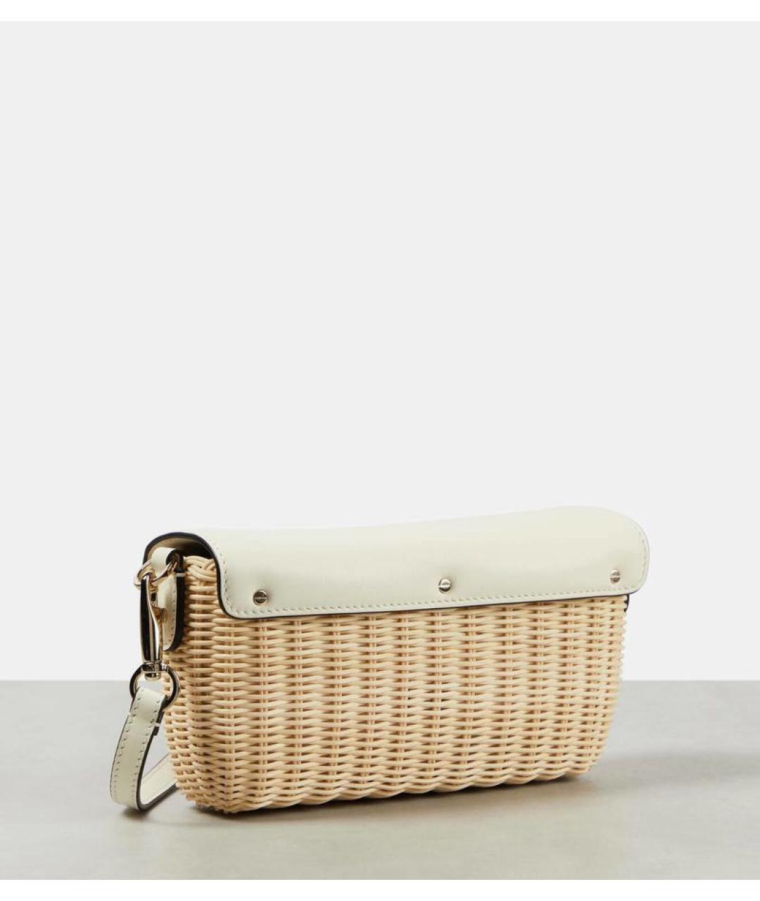 VALENTINO Бежевая пелетеная сумка через плечо, фото 4