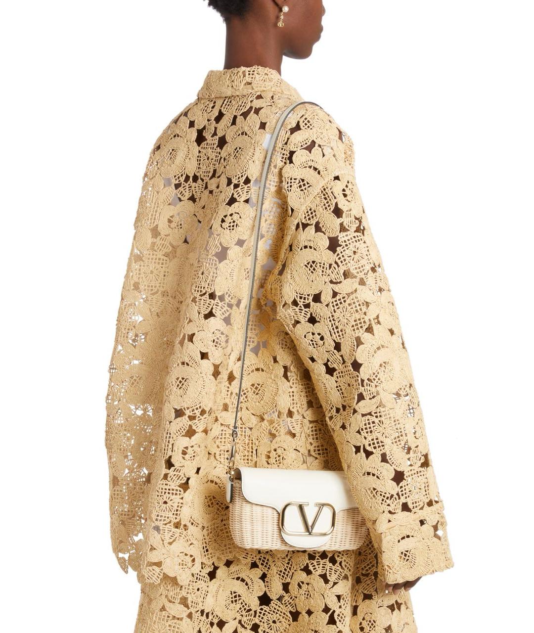 VALENTINO Бежевая пелетеная сумка через плечо, фото 6