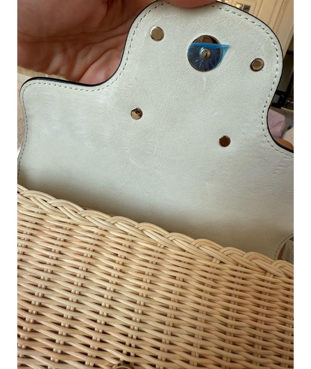 VALENTINO Бежевая пелетеная сумка через плечо, фото 7