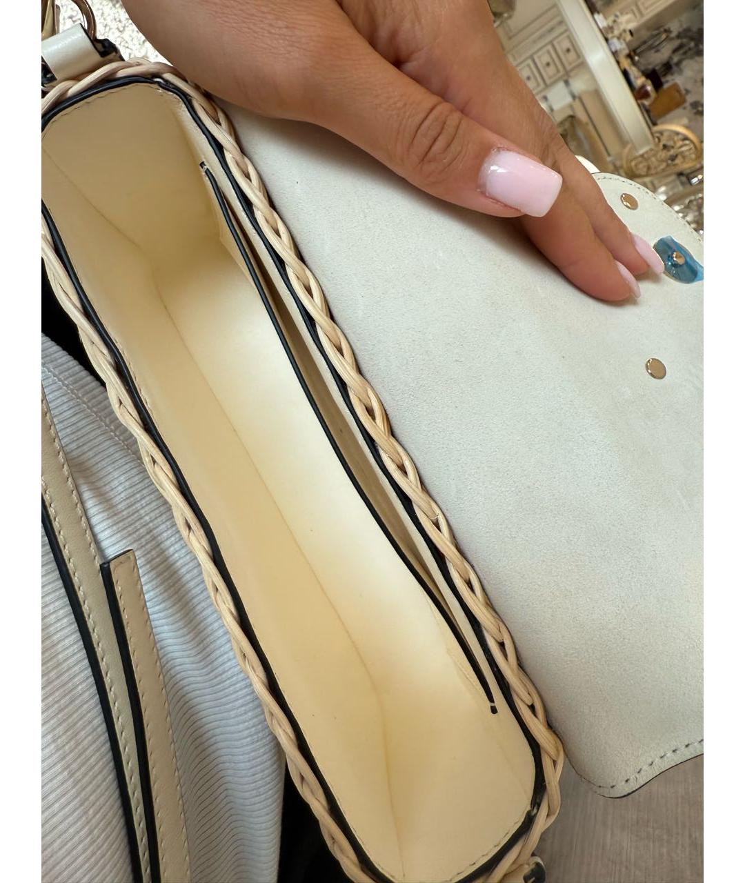 VALENTINO Бежевая пелетеная сумка через плечо, фото 8