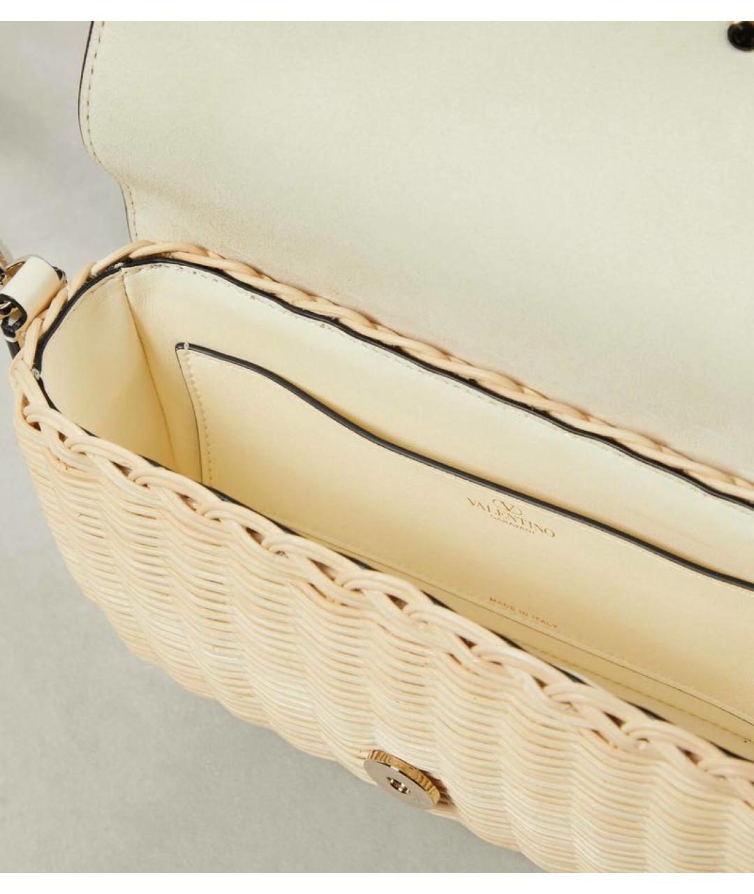 VALENTINO Бежевая пелетеная сумка через плечо, фото 2