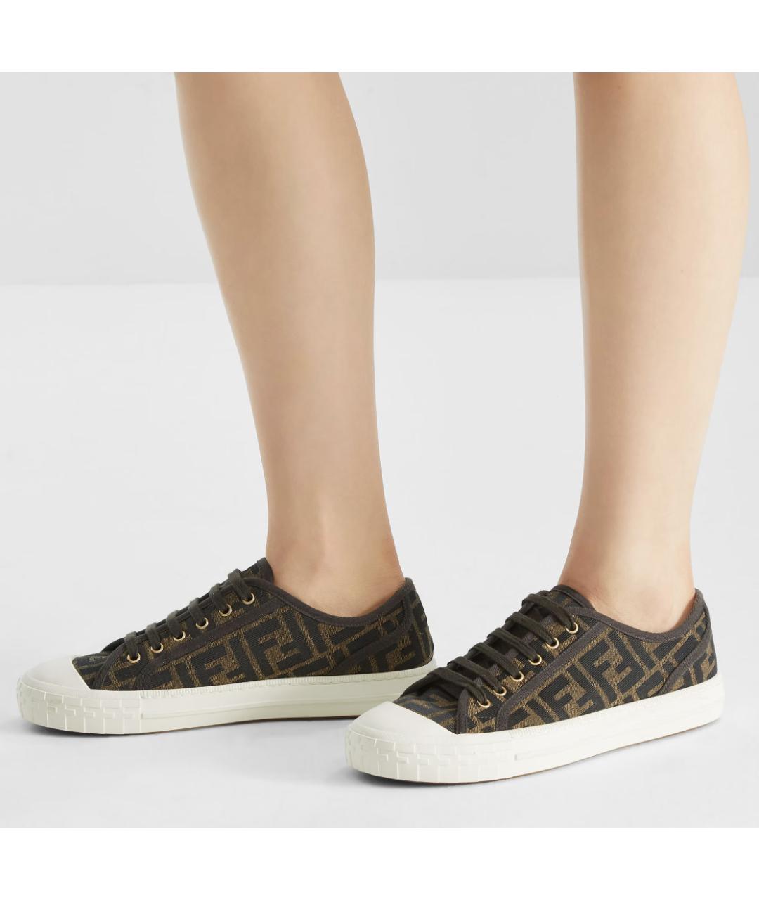 FENDI Коричневые кеды, фото 5