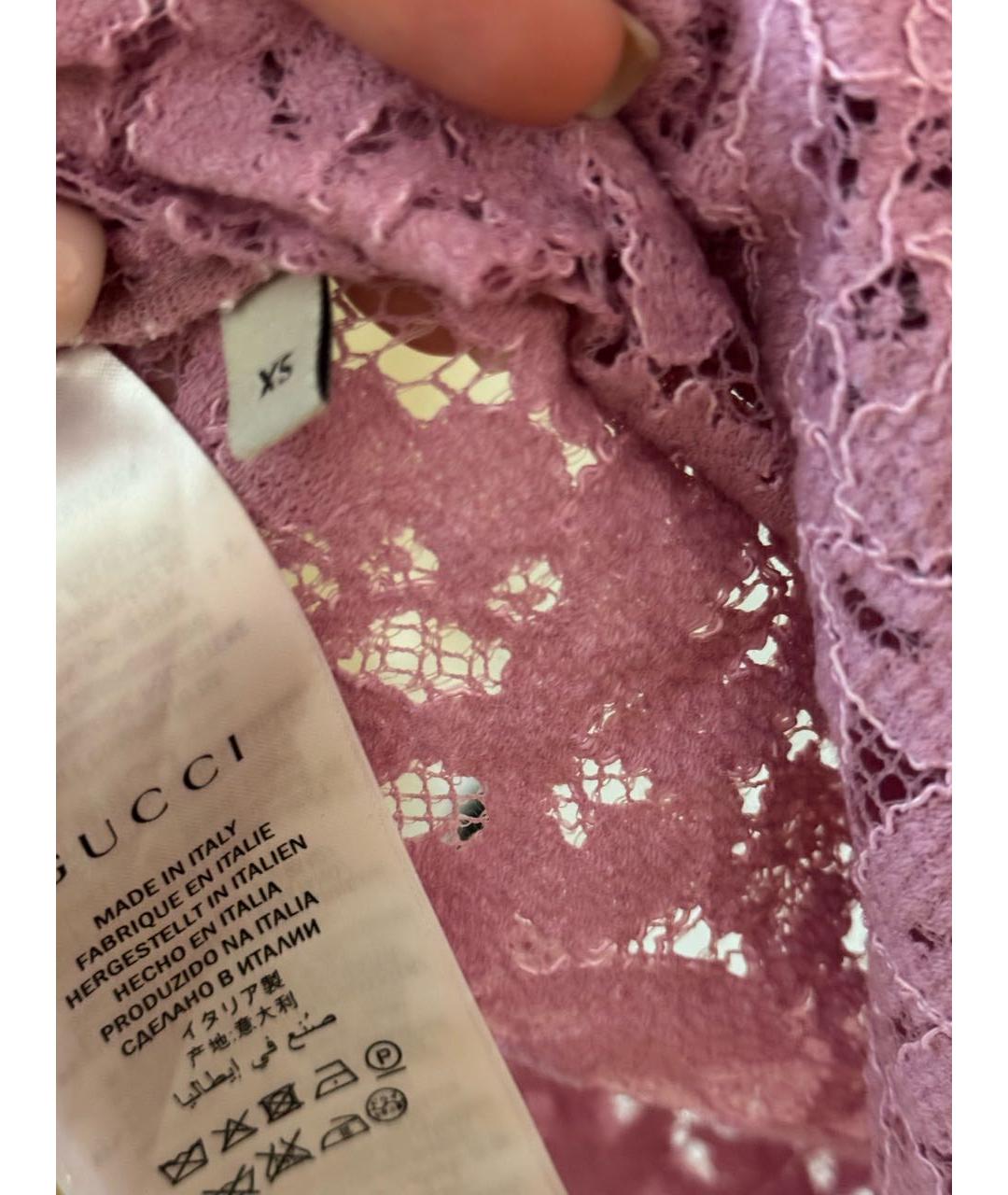 GUCCI Розовая хлопковая футболка, фото 4