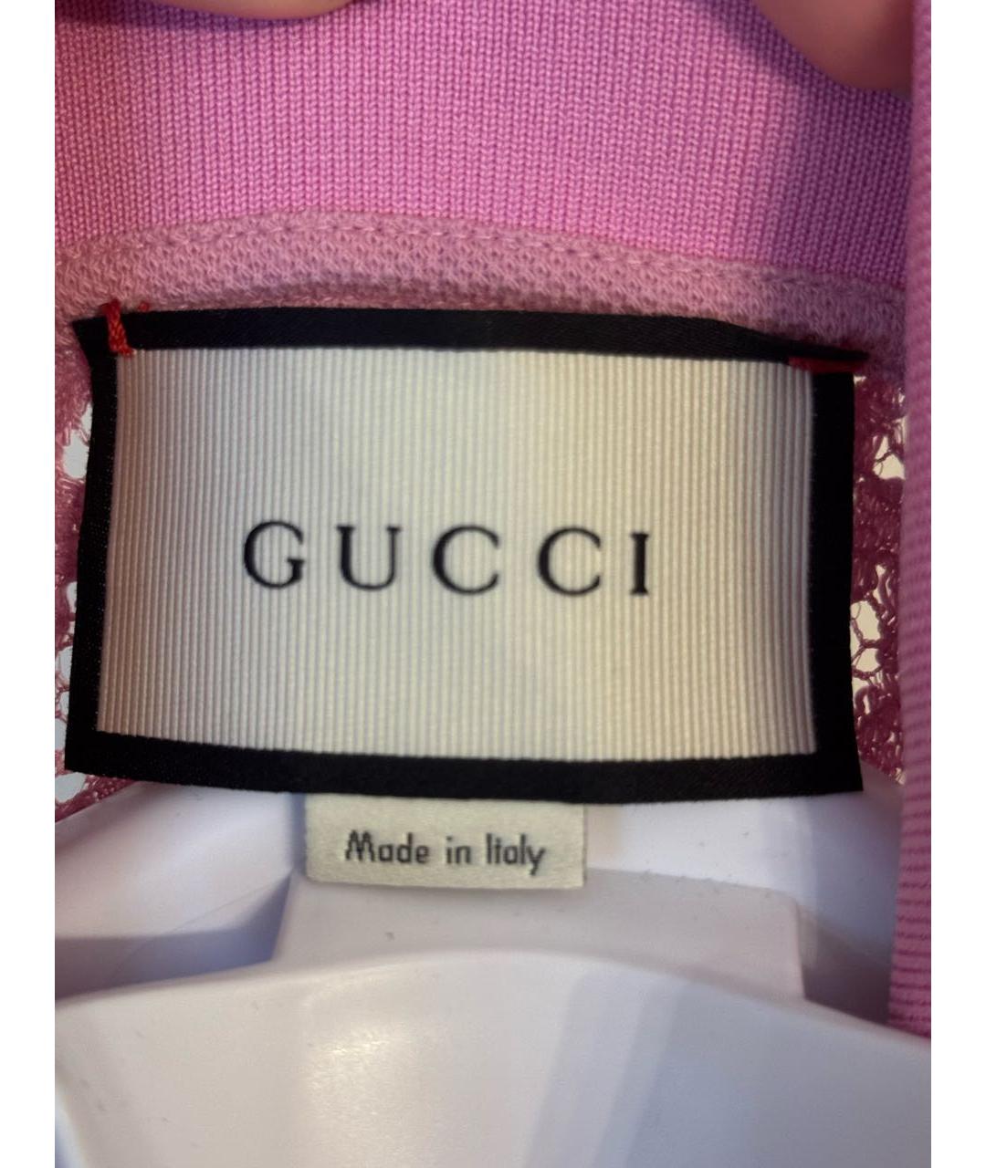 GUCCI Розовая хлопковая футболка, фото 3