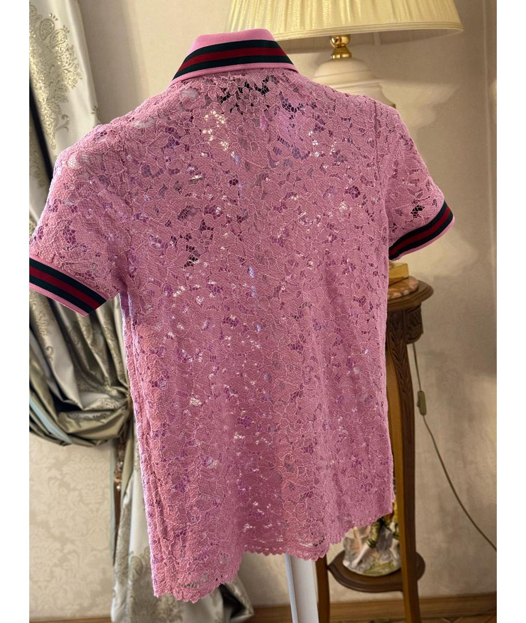 GUCCI Розовая хлопковая футболка, фото 2