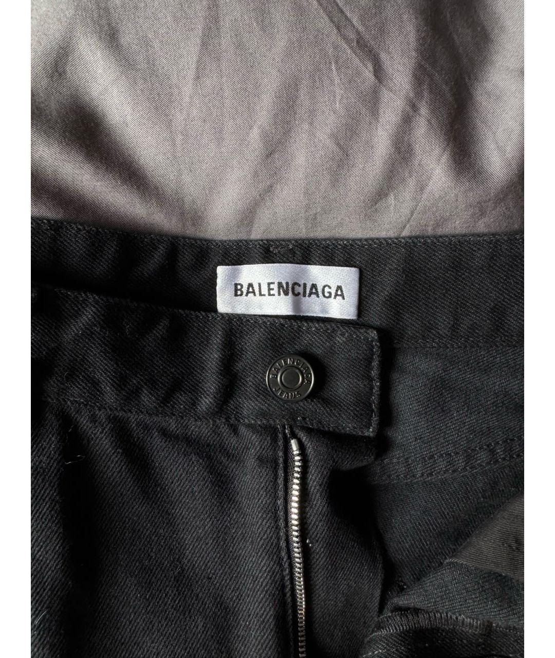 BALENCIAGA Черная деним юбка мини, фото 7
