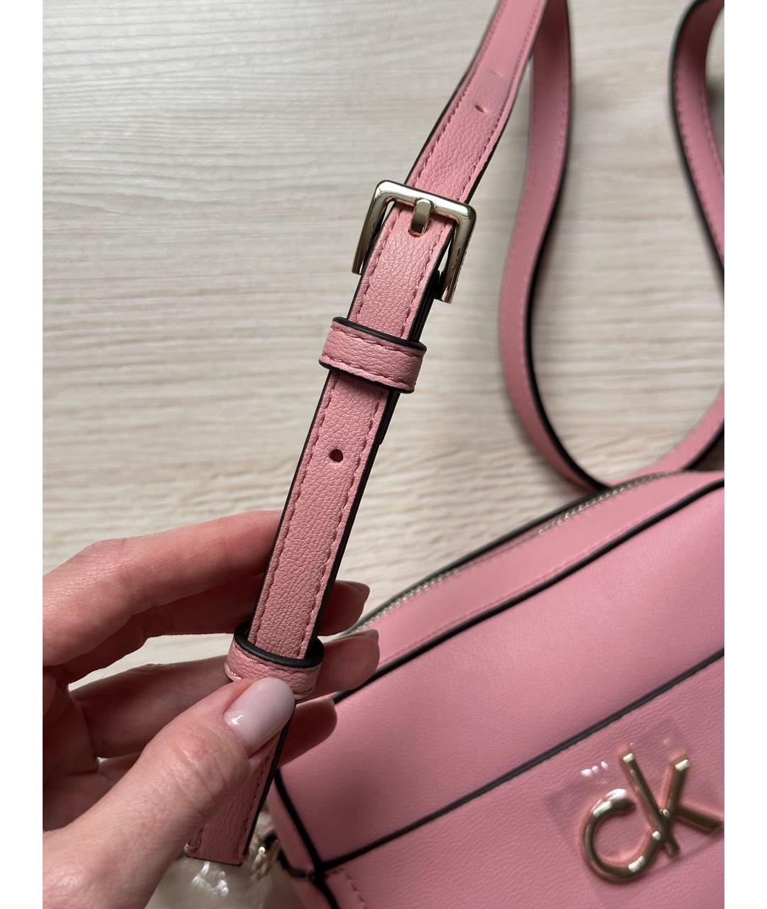 CALVIN KLEIN Розовая сумка через плечо из искусственной кожи, фото 4